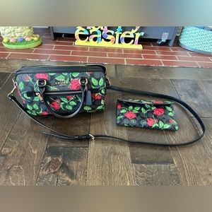 Coach Rowan Satchel & Envelope Wallet Set - Fairytale Rose